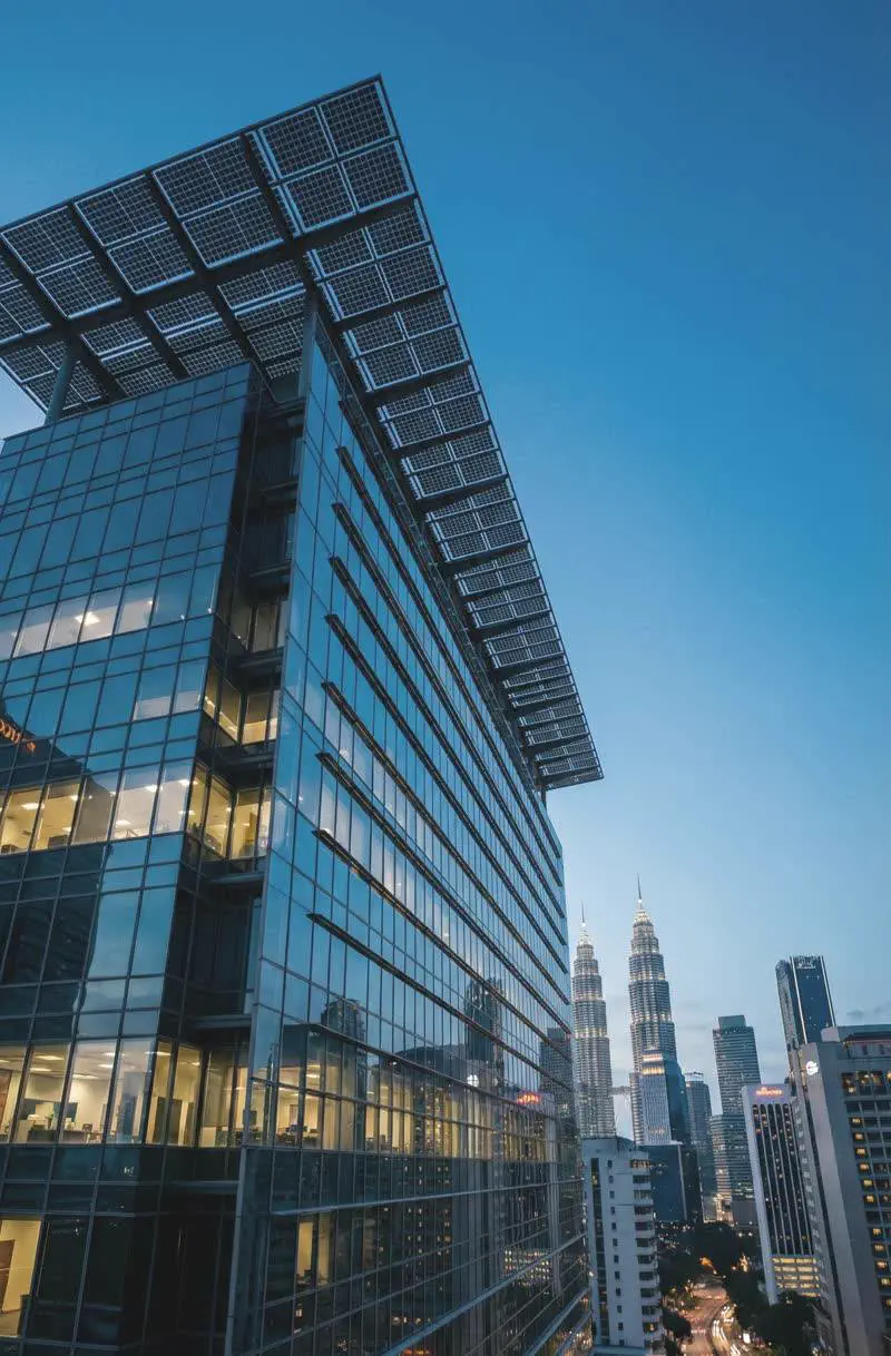 Commercial solar installation on factory rooftop