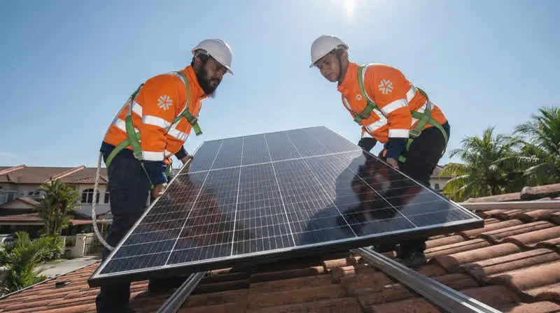 Solar panels close-up