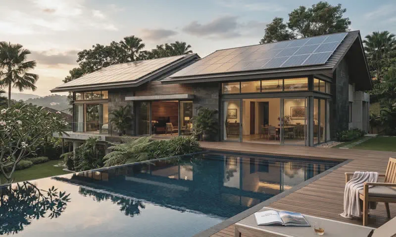 Large solar installation on bungalow in Damansara Heights