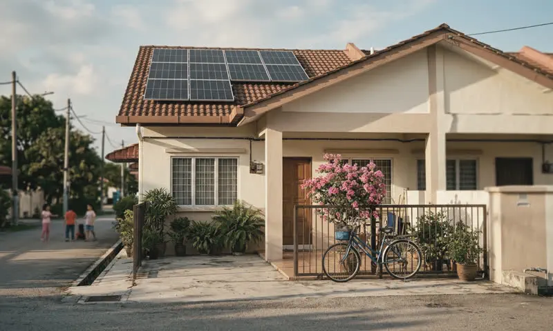 Entry-level solar installation on link house in Johor Bahru
