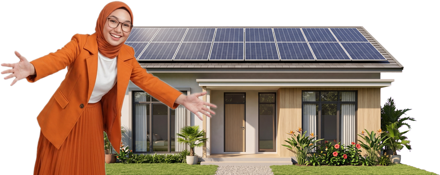 Home with rooftop solar panels